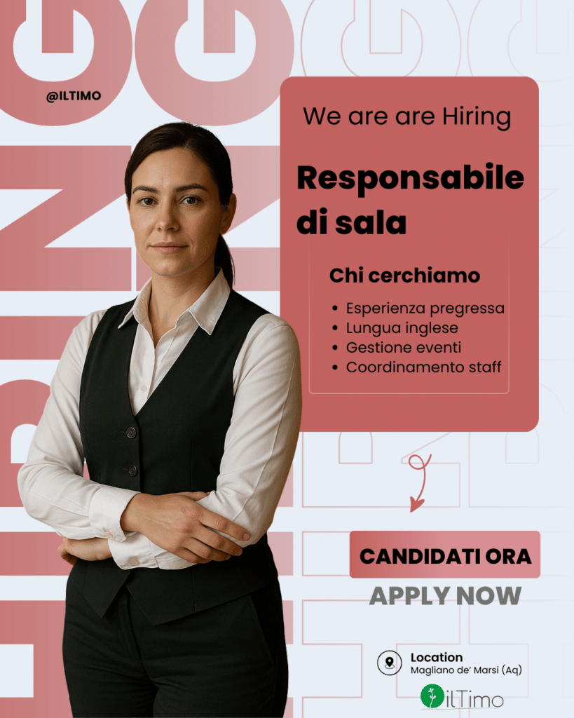 Responsabile di Sala e Accoglienza Clienti